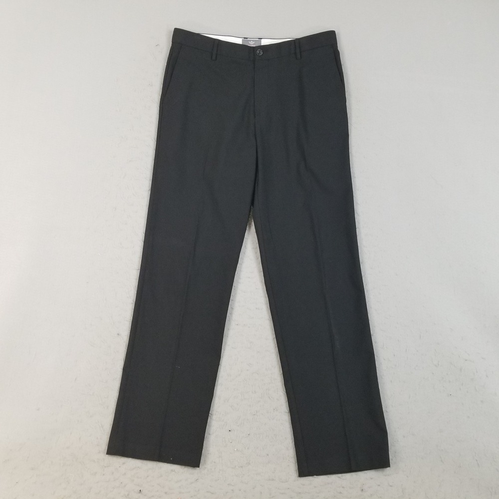 Dockers Pants Mens 36x34 Black Straight Fit D2 Chino Trousers Stretch Business